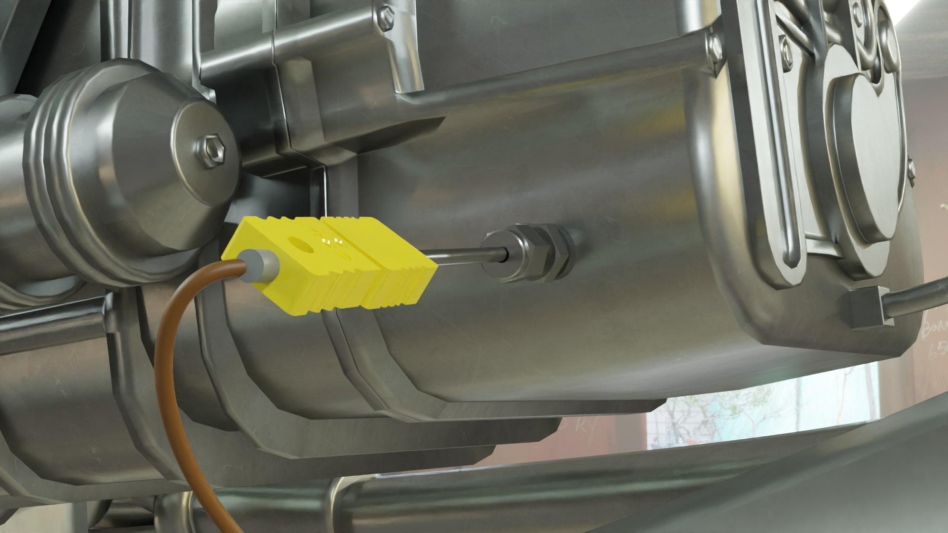 QDC Quick Disconnect Thermocouple Probe with Attached Connector